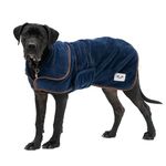 Large Dog Drying Coat by The Wagging Tailor® - Soft Feel Microfibre Warm Coats & Jackets for Dogs - Adjustable Coat With Velcro Collar & Under Belly, Dog Drying Coats for Large Dogs (Blue, XXL)