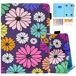 Dteck Universal Stand Wallet Case for Samsung Galaxy/Onn/Lenovo/Dragon Touch/Vankyo MatrixPad/LG G Pad/Huawei MediaPad/Android Tablet 9.6 9.7 10 10.1 10.2 10.3 10.4 10.5 Inch, Color Daisy