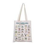 MNIGIU California Canvas Tote Bag California State Gift California Eco Tote Bag Reusable Bag Welcome Bag, Shopping Bag