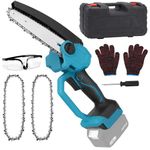 Mini Chainsaw 6 Inch for Makita Battery, Cordless Portable Mini Power Chain Saw with 2 Chains & Security Lock, Handheld Small Chainsaw for Wood Cutting Tree Trimming (Battery Not Included)