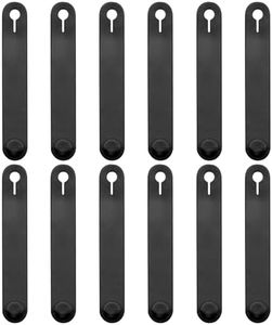 Bridas de silicona, bridas reutilizables, bridas de goma negras, sujetacables para moto, organizador de cables para cargador de móvil, ordenador, hogar, oficina, cocina, colegio (80MM, 12 piezas)