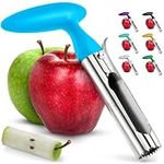 Premium Apple Corer Tool - Easy to Use Durable Apple Cutter Remover for Pears, Bell Peppers, Fuji, Honeycrisp, Gala and Pink Lady Apples - Stainless Steel Kitchen Gadgets Cupcake Corer - Zulay Blue