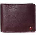 alpine swiss Mens Nolan Bifold Commuter Wallet Cowhide Leather RFID Safe Comes in a Gift Box Burgundy