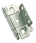 Amerock PK3180TBG10 Non Self Closing Hinge Cabinet, Satin Nickel, Partial Wrap