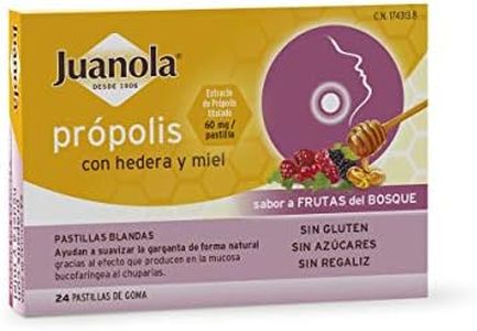 JUANOLA Própolis Sabor Frutos del Bosque - 24 pastillas blandas - Ayudan a suavizar la garganta de forma natural. Producto alimenticio con Própolis, Hereda y Miel.