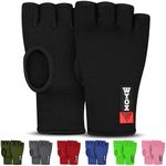 WYOX Boxing Hand Wraps MMA Gloves Men Women Punching Mitts Boxing Wraps Boxing Gear Kickboxing Wraps Compression (L/XL (22-26cm), Black)