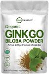 Micro Ingredients Raw Organic Ginkgo Biloba Powder, 8 Ounce (18 Months Supply), Filler Free, Supports Brain Function and Mental Alertness, No GMOs and Vegan Friendly