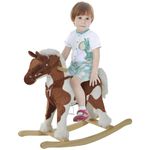 Qaba Kids Rocking Horse Ride on Toy for Toddler 3 Year Old with Nursery Rhyme Music and Light