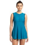 Speedo Women's Endurance Closedback Swimdress With Boyleg - Nordic Teal & True Navy