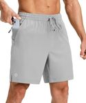 Ksmien Men's Running Shorts 7 Inch with Zipper Pockets Quick Dry Lightweight Athletic Shorts for Workout Gym Basketball