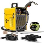 haxiaoer 145A MIG Welder Gasless 2 in 1 Semi-Automatically Synergy MIG Welding Machine with Smart Digital LED Dispaly, Come Welding Rods Flux Wires, Best for Beginner