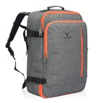 Hynes Eagle 38L Travel Backpack Carry on Backpack Flight Approved Backpack Carry on Luggage for Women Weekender Bag for Men Orange Grey 2023