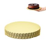 CURATED CART Cake Board Round Cake Boards - Mdf Cardboard Disposable Cake Pizza Circle Scalloped Mate Gold Tart Decorating Base Stand (8 Inch (Pack Of 5 Pcs)), Round