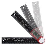 Digital Angle Finder Ruler, 7 Inch/200mm Protractor Angle Measure Tool 360° Inclinometer Goniometer with LCD Display for Woodworking Construction Repairing (Red)