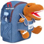 Naturally KIDS Toddler Backpack w Stuffed Animal Toy, Medium Kids Backpacks for Grls Boys, Toddler Gifts, Dinosaur Toys