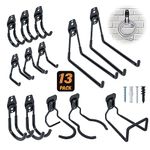 Goture Garage Hooks, Heavy Duty Garage Storage Hooks,Wall Mount Storage Hanger, Bike Hooks,Power Tool Holder,Wave Hooks Garage Wall Hooks for Garden Lawn Tools, Ladders, Weed Eater, Garage Organizer