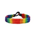 TOPWAYS Gay Pride Bracelet LGBT Rainbow Bracelet, LGBT Gay Pride Rainbow Wristband Friendship Bracelet Charm Band