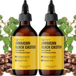 IQ Natural Jamaican Black Castor Oil for Hair Growth and Skin Conditioning, 100% Pure Cold Pressed, Scalp, Nail and Hair Oil - (2 PACK Unscented) (4oz)