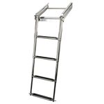Amarine Made Stainless Steel 4-Step Telescoping Under Platform Slide Mount Boat Boarding Ladder-2560S4 (B)