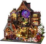 MUSEGDN DIY Miniature House Kit with LED Lights, Wizard Dollhouse, 3D Wooden Doll House Building Kit for Adults and Teens,Wooden Crafts Mini Model Magic Kits and Home Decor (Magic Spirit)