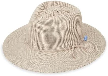 Wallaroo Women’s Victoria Fedora – UPF 50+ Sun Protection, Wide Brim, Packable Design and Adjustable Sizing for Medium Crown Sizes – Sun-Smart Hat for Everyday (Stone)
