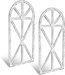 SwallowLiving 16" x 32" Rustic Cathedral Window Frame Wall Decor - Classic Farmhouse Charm for Your Home, White, Set of 2