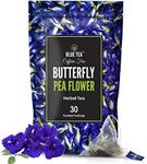 BLUE TEA - Butterfly Pea Flower Tea - 30 Count - Pyramid Tea Bag | BLACK DEALS FRIDAY | ANTIOXIDANT RICH | Herbal Tea - Detox Tea - Flower Based - Caffeine Free - Gluten Free - Vegan - Non-GMO - Non-Bitter | Zipper Pack