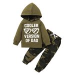 ZOEREA Baby Boy Clothes Outfit Set Fashion Letter Printed Long Sleeve Hoodie Tops Sweatshirt and Drawstring Pants 2 Pcs Army green,3-6 Months