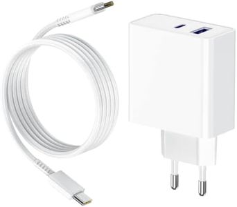 Chargeur Rapide 65W avec GaN Tech pour MacBook Pro/Air, Samsung Galaxy, Huawei, Xiaomi, i-Pad Pro/Air, iPhone, Lenovo HP ASUS ACER DELL Ordinateur Portable, 2 Ports avec Câble USB C à C