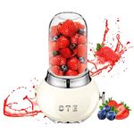 OTE Blender Smoothie Maker Portable Blender Electric Mixer with 14 OZ High Boron Glass Container To Go ​400ml Juicer Machines, Milkshake, Fruit and Vegetable Drinks -Beige