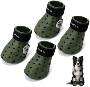 Dog Shoes Breathable Dog Shoe for Hot Pavement, Dog Booties and Paw Protectors, Non-Slip Waterproof Dog Sandals Boots (Green+Black, M: (2.6’’x2.3'')(L*W))