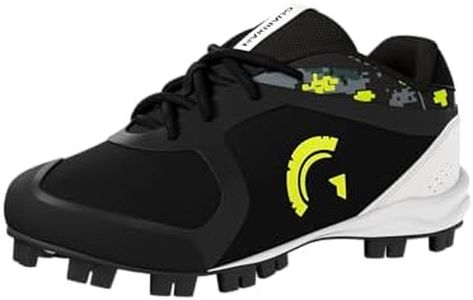 Guardian Baseball and Softball Low Top Cleats for Youth Boys and Girls, Black/Volt, 5 Big Kid