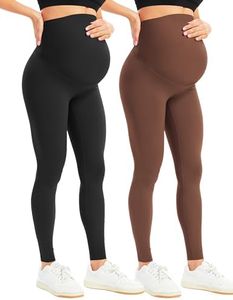 BONVIGOR Women's Maternity Leggings Over The Belly Bump Workout Full Length Leggings Running Active Yoga Pants