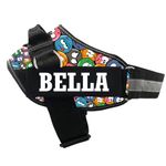 KIKA Pets Personalized Dog Harness|Dog Harness For Shih Tzu With Name|Customized Dog Vest Harness,Small Size (For 5-12 Kg Dogs,Groovy Emoji,Multicolor)