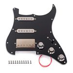 Alnicov Loaded Prewired Pickguard Set SSH Alnico V Single Coil Humbucker Pickups，for Fender Strat ST Electric Guitar Replacement，Black