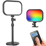 RALENO 15W RGB Streaming Light, 4000mAh Built-in Battery Key Light with 2.4G Remote and Stand, 2500-8500K Adjustable Studio Video Light for YouTube Zoom Meetings Photography Video Recording Conference