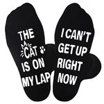 Jeasona Cat Dad Socks with Gripper Cat Dad Gifts for Men Fathers’ Day Cat Gifts for Men Cat Lovers Mens Cat Socks 9-11 Gifts for Men Dog Lovers Calf Socks 9-11