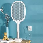 VPVDZ | Wireless Mosquito Bats Killer Racket Rechargeable Handheld Electric Fly Swatter with UV Light Lamp Racket USB Charging Base, Electric Insect Killer