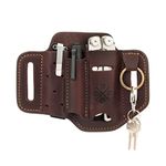 1791 EDC Multitool Sheath, Leather EDC Organizer, Belt Pouch Fits Multitool, Knife, Pen, Keys - Compatible with Heavy Duty Leatherman, Gerber, SOG Multitools - Easy Slide, Burgandy