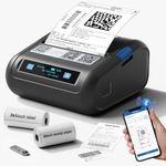 HIROBOT 2025 Newest 3Inch Bluetooth Thermal Label Printer+Receipt Printer(2in1), 80mm Receipt & 3Inch Label Printer, Wireless Print Various Label(Adjustable Size), Support Android/iPhone/Windows/Mac