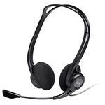 Logitech 960 Wired Headset, Stereo Headphones with Noise-Cancelling Microphone, USB, Lightweight, In-Line Controls, PC/Mac/Laptop - Black , Pack of 1