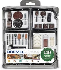 Dremel 709 Multipurpose Accessory Set, 110 Rotary Tool Accessories for Cutting, Sanding, Carving, Sharpening, Polishing