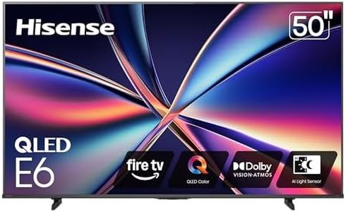 Hisense 50" E6 Cinema Series QLED 4K UHD Smart Fire TV (50E6QF, 2025 Model) - QLED, AI Light Sensor, Dolby Vision · Atmos, Voice Remote with Alexa, Motion Rate 120, HDR 10+ Adaptive, Game Mode Plus