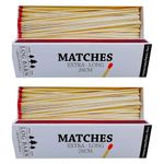 Log Barn 28cm Extra-long Safety Matches, 2 Boxes (90 Matches Per Box). Long-lasting Camping Matches for Wood Burners, Fire Pits, Ovens. Extra Strong BBQ Fire Lighters - Genuine Log Barn Match Lighters