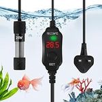 TOPEV Mini Fish Tank Heater 10/25/50W, Submersible Aquarium Heater, Small Submersible Aquarium Heater, External Temperature Controller, LED Display, Used for 1-20 Liter Tank (25W-10L)