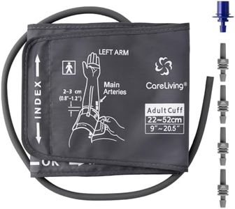 CareLiving 9"-20.5" Blood Pressure Cuff Arm, Wide-Range Extra Large Replacement Cuff, 5 Sizes of Connectors Compatible with Omron and Other Brands BP Machines (BP Cuff Included Only)