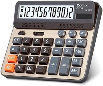 Comix Desktop Calculator, Large Computer Keys, 12 Digits Display, Champaign Gold Color Panel, C-2735