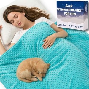 Super Soft Weighted Blanket for Kids with Removable Cover - Children Heavy Blanket for Girls - Kids Weighted Blanket (Weighted Blanket with Turquoise Cover, 10 Lbs 48'' x 72'')