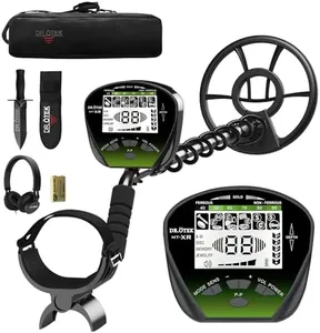 DR.ÖTEK Metal Detector for Adults Professional, Gold Metal Detector, Pinpoint & Exclusive Memory Mode, Higher Accuracy, IP68 Waterproof Coil, Bigger Backlit LCD Display, New Advanced DSP Chip, Green