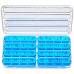 Zoksi Monthly Pill Organizer 1 Time a Day, One Month Travel Pill Case, 30 Day Pill Box Organizer Once a Day, 31 Daily Medicine Container with Large Pill Holder, for Vitamin Supplement Medication, Blue